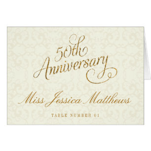 cinquantième Cartes d'endroit d'anniversaire de