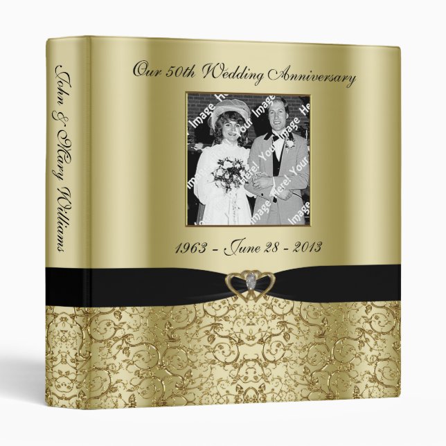 cinquantième Classeur d'anniversaire de mariage (Devant/Côté)