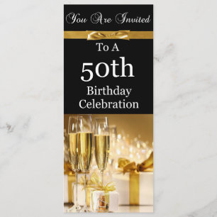 cinquantième Invitation personnalisée de fête
