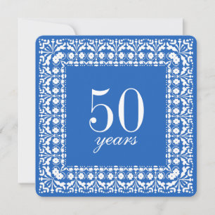 cinquantième Invitations bleus d'anniversaire et