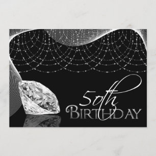 Cinquantième invitations d'anniversaire de diamant