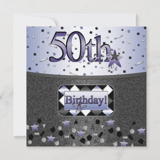 cinquantième INVITATIONS de FÊTE D'ANNIVERSAIRE (Devant)