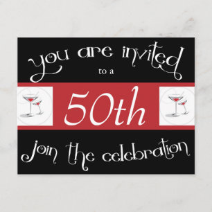 Cinquantième invitations de fête d'anniversaire de