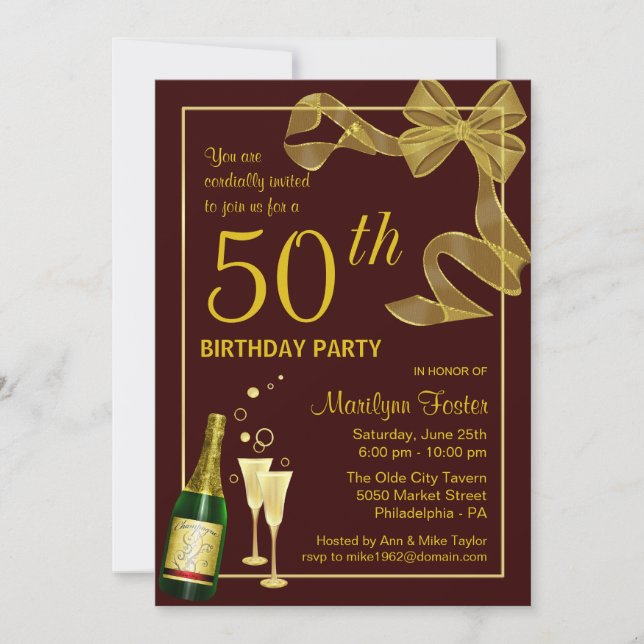 cinquantième Les invitations de fête (Devant)