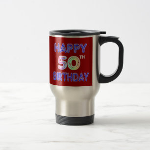 Cinquantième tasses heureuses de tasse et de