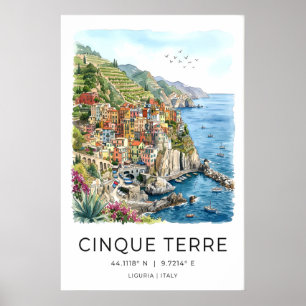 Cinque Terre Coastal Art Print - Pastel Harbour