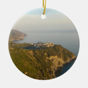 Cinque Terre from Afar Ceramic Ornament
