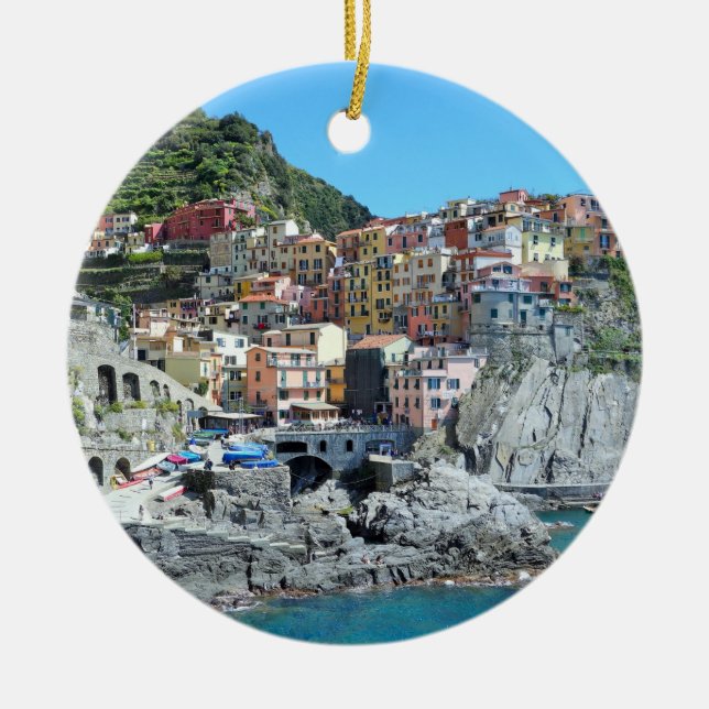 Cinque Terre, Italy Ceramic Ornament (Front)