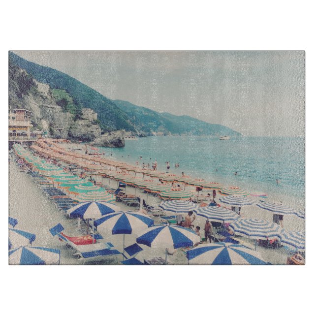 Cinque Terre Italy Fun Beach Scenic Travel Photo Cutting Board (Front)