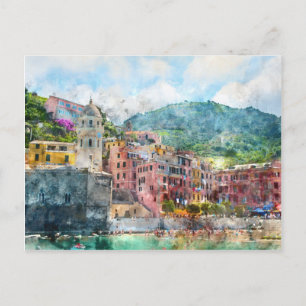 Cinque Terre Italy in the Italian Riviera Postcard