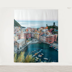 Cinque Terre Italy Scene   Wall Mural Backdrop Tapestry