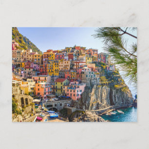 Cinque Terre, Italy Seaside Old Village Buildings Postcard