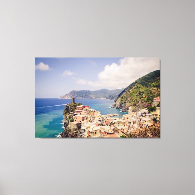 Cinque Terre Italy, Vernazza Village Canvas Print (Front)