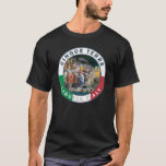 Cinque Terre Italy Watercolor Vintage Circle T-Shirt<br><div class="desc">Cinque Terre retro travel art design. Cinque Terre is a string of centuries-old seaside villages on the rugged Italian Riviera coastline.</div>