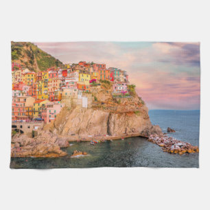 Cinque Terre, Sunset Kitchen Towel