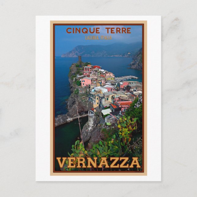 Cinque Terre - Vernazza from Above Postcard (Front)