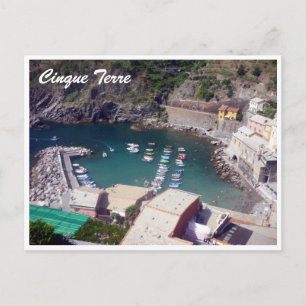cinque terre vernazza harbour postcard