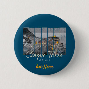Cinque Terre Vernazza Italien Vintage Souvenir 2 Inch Round Button