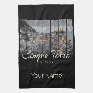 Cinque Terre Vernazza Italien Vintage Souvenir Kitchen Towel