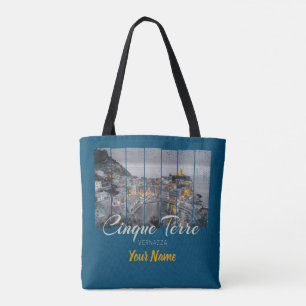 Cinque Terre Vernazza Italy vintage Souvenir Tote Bag