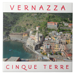 Cinque Terre Vernazza view ceramic tile