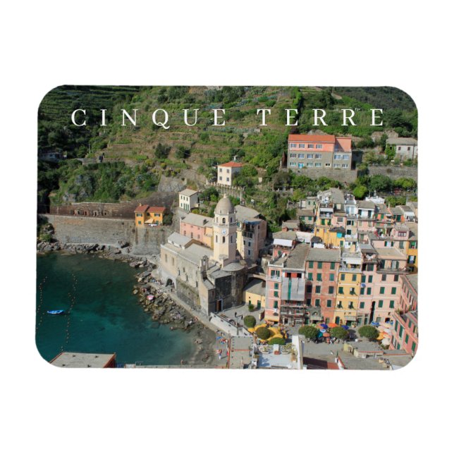 Cinque Terre Vernazza view fridge magnet (Horizontal)