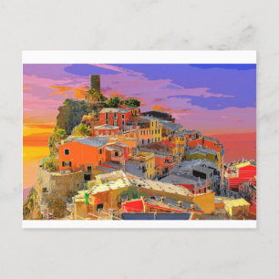 Cinque Terre Vernazza Village Italy Postcard