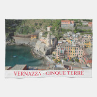 Cinque Terre Vernazza vue serviette de thé