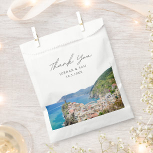 Cinque Terre Wedding Personalized Italy Photo Favour Bag