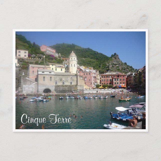 cinque vernazza harbour postcard (Front)