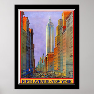 Cinquième Avenue New York Art déco Poster vintage