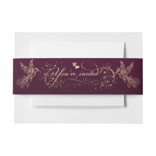 Cintas para invitaciones con palomas invitation belly band