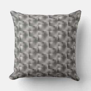Cinza com retângulos e efeito de profundidade... throw pillow