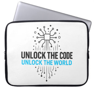 Cipher Revolution: Abstract Digital World Access  Laptop Sleeve