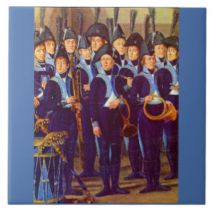 circa 1800 European military musicians Tile