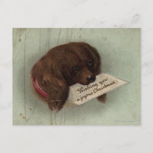 Circa 1860 : Une carte de Noël victorienne
