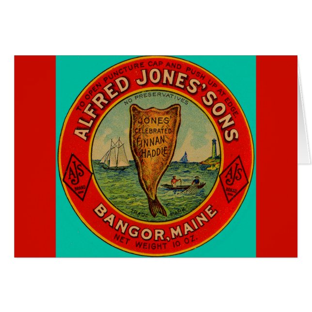 circa 1900 Alfred Jones Sons Finnan Haddie label (Front Horizontal)