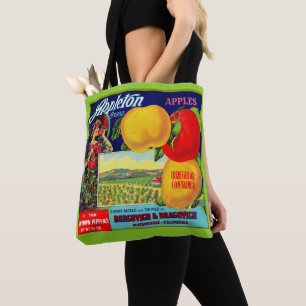 circa 1900 Appleton Apples crate label print Tote Bag