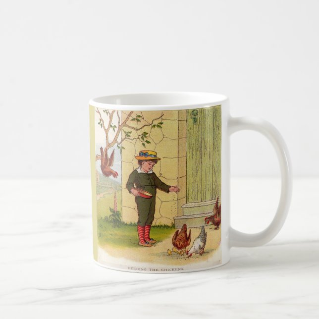 circa 1900 Feeding the Chickens Coffee Mug (Right)