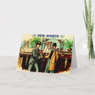 circa 1900 New Sports cigar box label Card