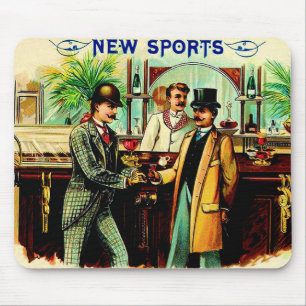circa 1900 New Sports cigar box label Mouse Pad