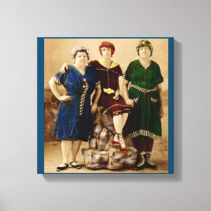 circa 1910 Atlantic City bathing beauties RPPC Canvas Print