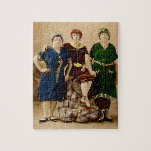 circa 1910 Atlantic City bathing beauties RPPC Jigsaw Puzzle