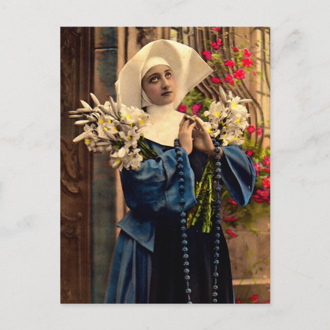 circa 1910 blue nun postcard (Front)