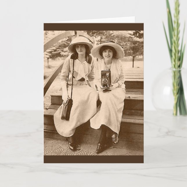 circa 1910 camera girls card (Front)