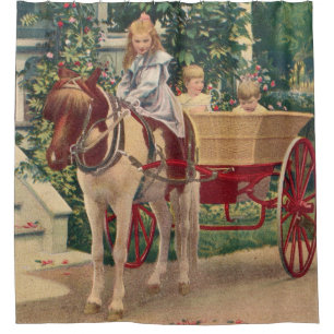 circa 1910 children and horse-drawn cart