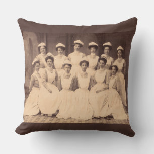 circa 1914 nursing school graduates throw pillow
