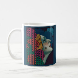 circa 1930 art deco woman print coffee mug
