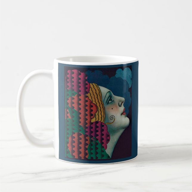 circa 1930 art deco woman print coffee mug (Left)