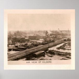 Circa 1931 Air View of Kilgore, Texas Poster
